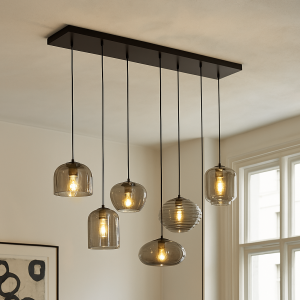 Nowoczesna lampa wisząca szara, Caia