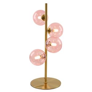 Design lampa stołowa różowa, Remo, z przełącznik