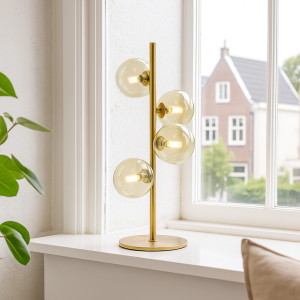 Design lampa stołowa zielona, Remo, z przełącznik