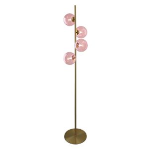 Design lampa stojąca różowa, Remo, z przełącznik