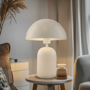 Nowoczesna lampa stołowa biała, Isha, z przełącznik