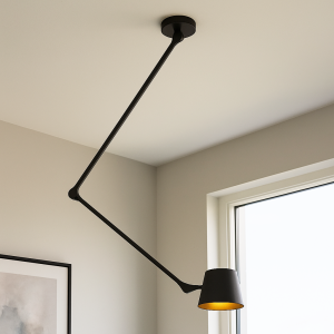 Nowoczesna lampa sufitowa czarna, Rinke