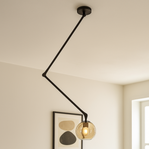 Nowoczesna lampa sufitowa czarna, Giada