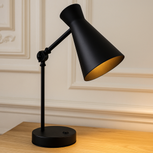 Nowoczesna lampa stołowa czarna, Steve, z przełącznik