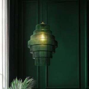 Retro lampa wisząca zielona, Paris