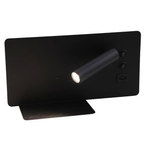 Nowoczesny kinkiet czarny, Stanley, 10W, 4000K LED, z przełącznik