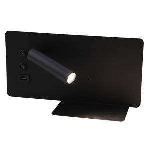 Nowoczesny kinkiet czarny, Stanley, 10W, 4000K LED, z przełącznik