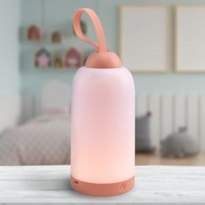 Plastikowa lampka nocna dla dzieci różowa, Esper, 3W, 3000K LED, ściemniana w 3 krokach