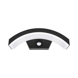 Nowoczesny kinkiet zewnętrzny z czujnikiem ruchu czarny, Sadik, 9W, 4000K LED, IP54