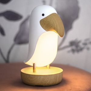 Plastikowa lampka nocna dla dzieci biała, Toucan, 0,54W, 3000K LED
