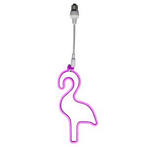 Plastikowa girlanda żarówka różowa, Flamingo, IP44