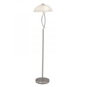 Szklana lampa stojąca chromowana, Ishara, z przełącznik