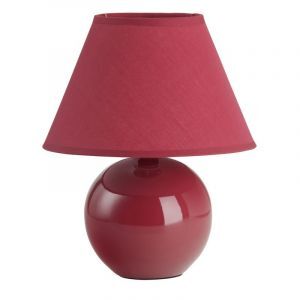 Ceramiczna lampa stołowa czerwona, Pilar, z przełącznik
