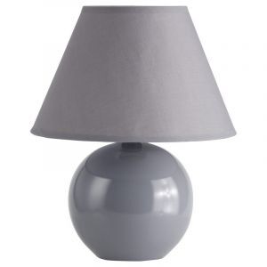Ceramiczna lampa stołowa szara, Pilar, z przełącznik