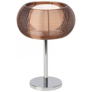 Nowoczesna lampa stołowa brązowa, Amela, z przełącznik