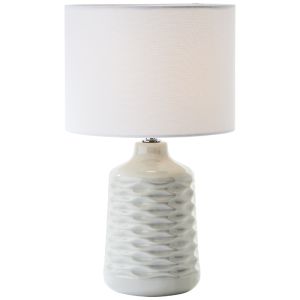 Retro lampa stołowa szara, Roelf, z przełącznik