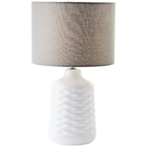Retro lampa stołowa biała, Roelf, z przełącznik