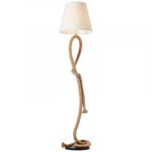 Rustykalna lampa stojąca biała, Boyke, z przełącznik