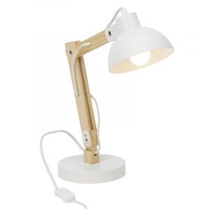 Nowoczesna lampa biurkowa biała, Allegra, z przełącznik