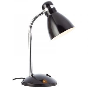 Plastikowa lampa biurkowa czarna, Santana, z przełącznik