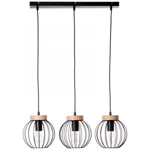Drewniana lampa wisząca czarna, Donato