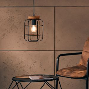 Drewniana lampa wisząca czarna, Taede
