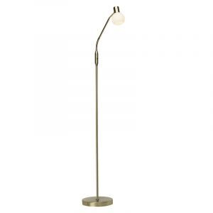 Metalowa lampa stojąca mosiądz, Jaydah, z przełącznik
