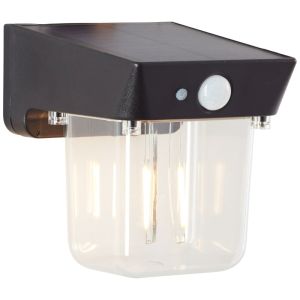 Nowoczesny kinkiet solarny zewnętrzny czarny, Steijn, 2W, 2700K LED, IP44