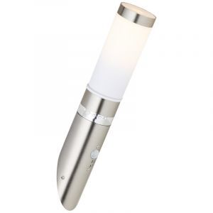 Plastikowy kinkiet zewnętrzny z czujnikiem ruchu chromowany, Sage, 4W, 3000K LED, IP44