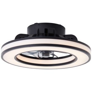 Nowoczesny wentylator sufitowy czarny, Yari, 26W, RGBW LED, z pilot