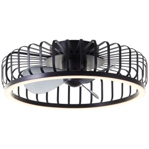Nowoczesny wentylator sufitowy czarny, Tolga, 36W, 2700K-4000K-6500K LED, z pilot