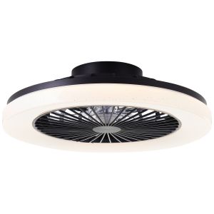 Nowoczesny wentylator sufitowy czarny, Soren, 40W, regulowana ciepła do zimnej bieli LED, z pilot
