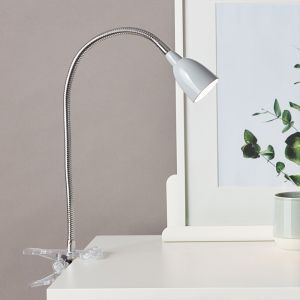 Plastikowy reflektor z klamrą szary, Kit, 2,4W, 3000K LED, z przełącznik