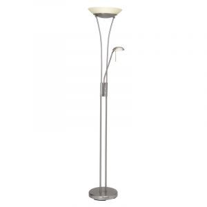 Szklana lampa do czytania stojąca chromowana, Ivan, 18W, 3000K LED, z przełącznik