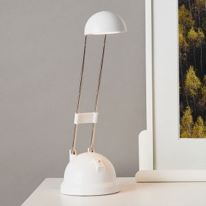 Nowoczesna lampa biurkowa biała, Louna, 6W, 2700K LED, z przełącznik