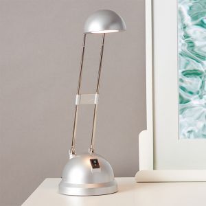 Nowoczesna lampa biurkowa szara, Louna, 6W, 2700K LED, z przełącznik