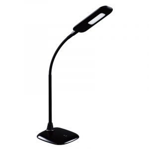 Plastikowa lampa biurkowa czarna, Jenoah, 5W, 6000K LED, z dotykowy ściemniacz