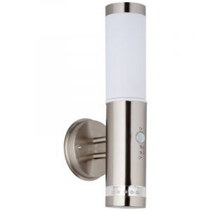 Plastikowy kinkiet zewnętrzny z czujnikiem ruchu chromowany, Sage, 4W, 3000K LED, IP44