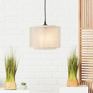 Rustykalna lampa wisząca beżowa, Gerbert