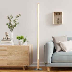 Rustykalna lampa do czytania stojąca brązowa, Renuka, 12W, 3000K LED, z przełącznik