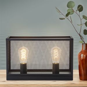 Industrialna lampa stołowa czarna, Esperanza, z przełącznik