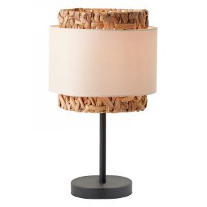 Rustykalna lampa stołowa brązowa, Vibeke, z przełącznik