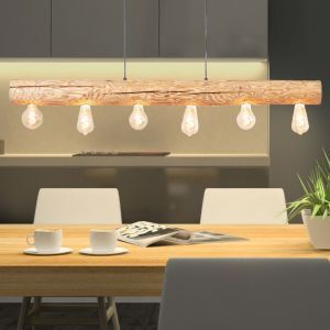 Drewniana lampa wisząca brązowa, Sibren