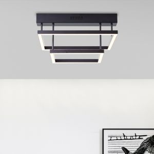 Nowoczesny plafon sufitowy czarny, Enis, 34W, 3000K LED, ściemniana w 3 krokach