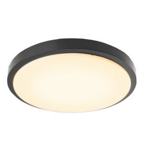 Plastikowy nowoczesny plafon sufitowy czarny, Kos, 22W, 3000K LED
