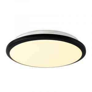 Plastikowy nowoczesny plafon sufitowy czarny, Joachim, 24W, 3000K LED