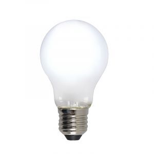 Ściemnialna żarówka LED Olucia E27, A60, 5w, białe szkło, 6500k