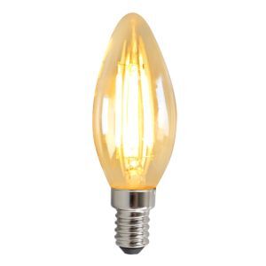 Ściemnialna świeca LED Olucia E14, 3w, szkło bursztynowe, 2200k