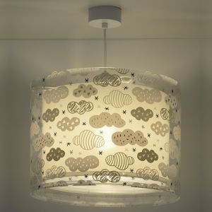 Szara lampa wisząca dla dzieci plastikowa, Clouds
