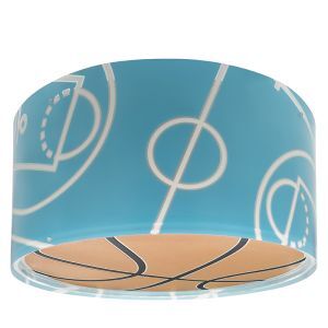 Niebieska lampa sufitowa dla dzieci plastikowa, Basketball